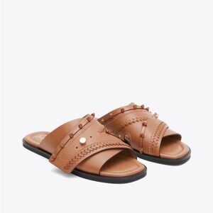 NEW 3.1 Phillip Lim Crossover Slide Sandal with Leather Craft